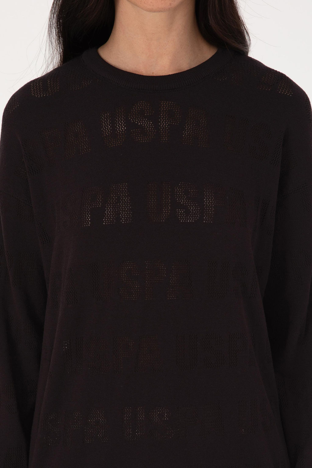 Kad_n Bisiklet Yaka Siyah Kazak - U.s. polo assn фото 6
