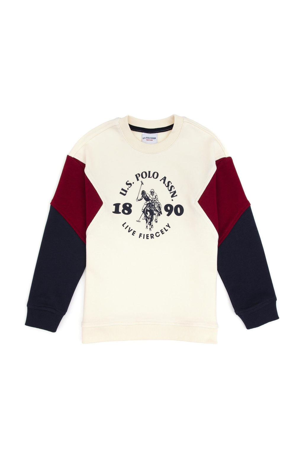 Erkek _ocuk Krem Bisiklet Yaka Sweatshirt - U.s. polo assn фото 2