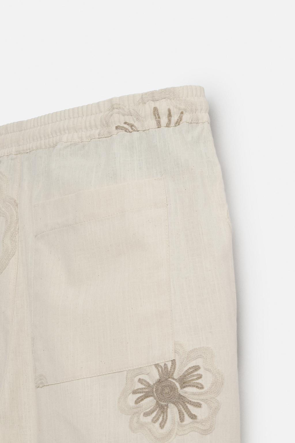 BERMUDA SHORTS WITH FLORAL EMBROIDERY - Zara фото 10