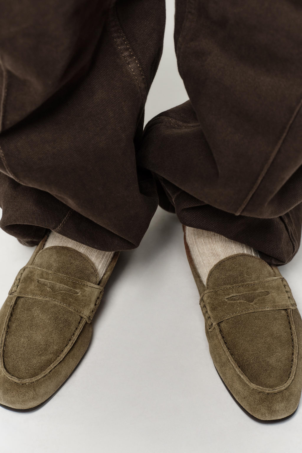 SPLIT SUEDE LOAFERS