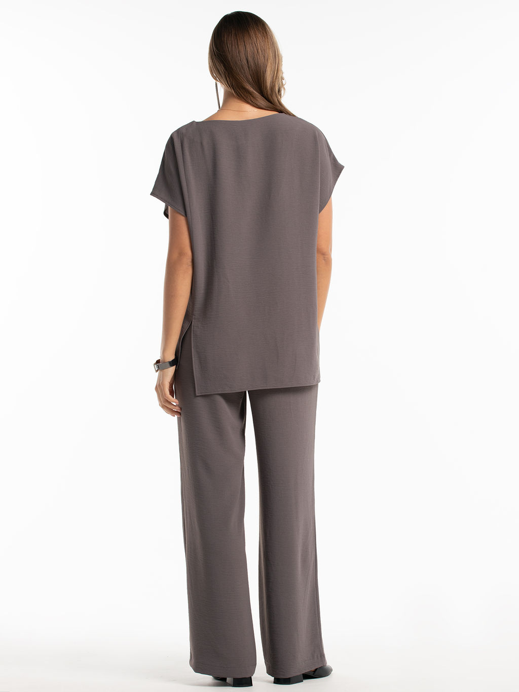 Летняя блузка оверсайз графит - Odis фото 3