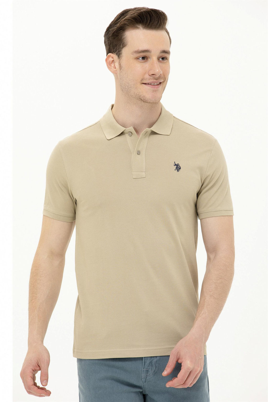 Мужская футболка цвета хаки Basic - U.s. polo assn фото 9