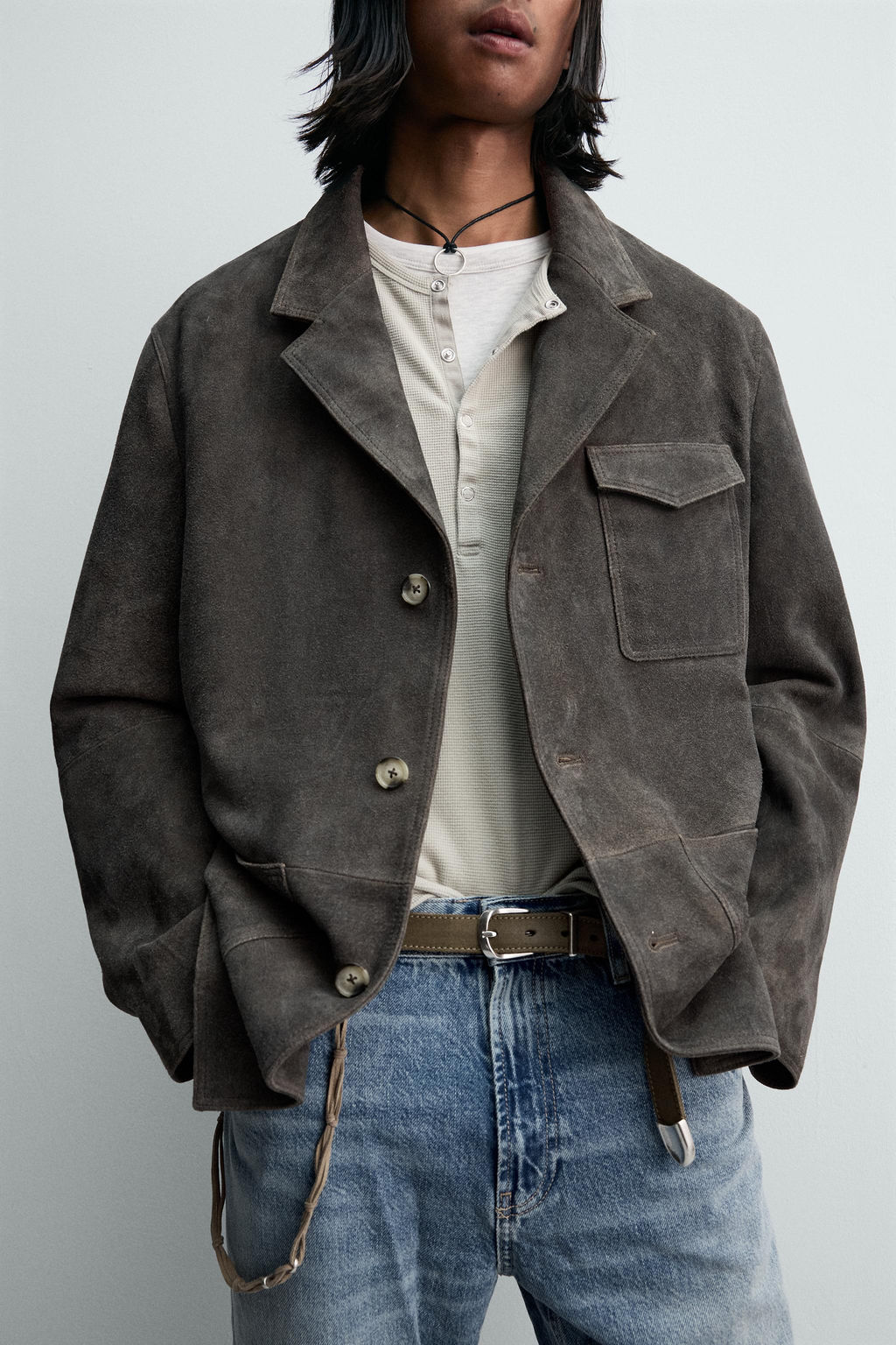 LIMITED EDITION SUEDE LEATHER BLAZER - Zara фото 15