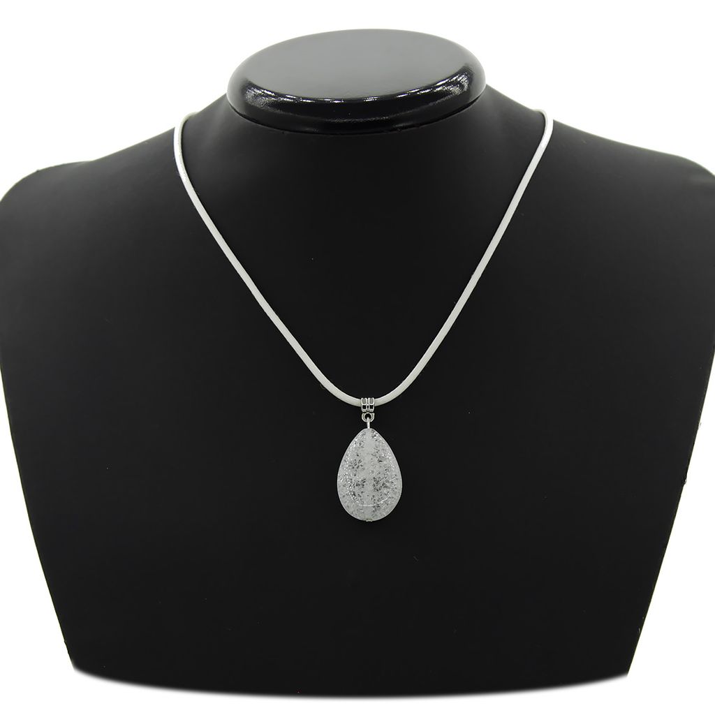 Кулон "Дивия" капля, кварц белый матовый