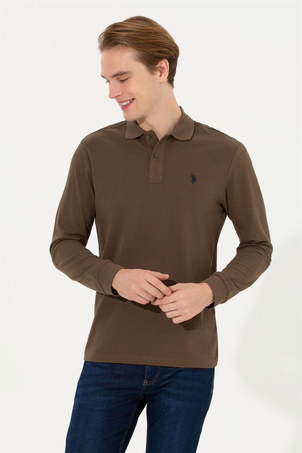 Мужской базовый свитшот кокосового цвета - U.s. polo assn фото 3