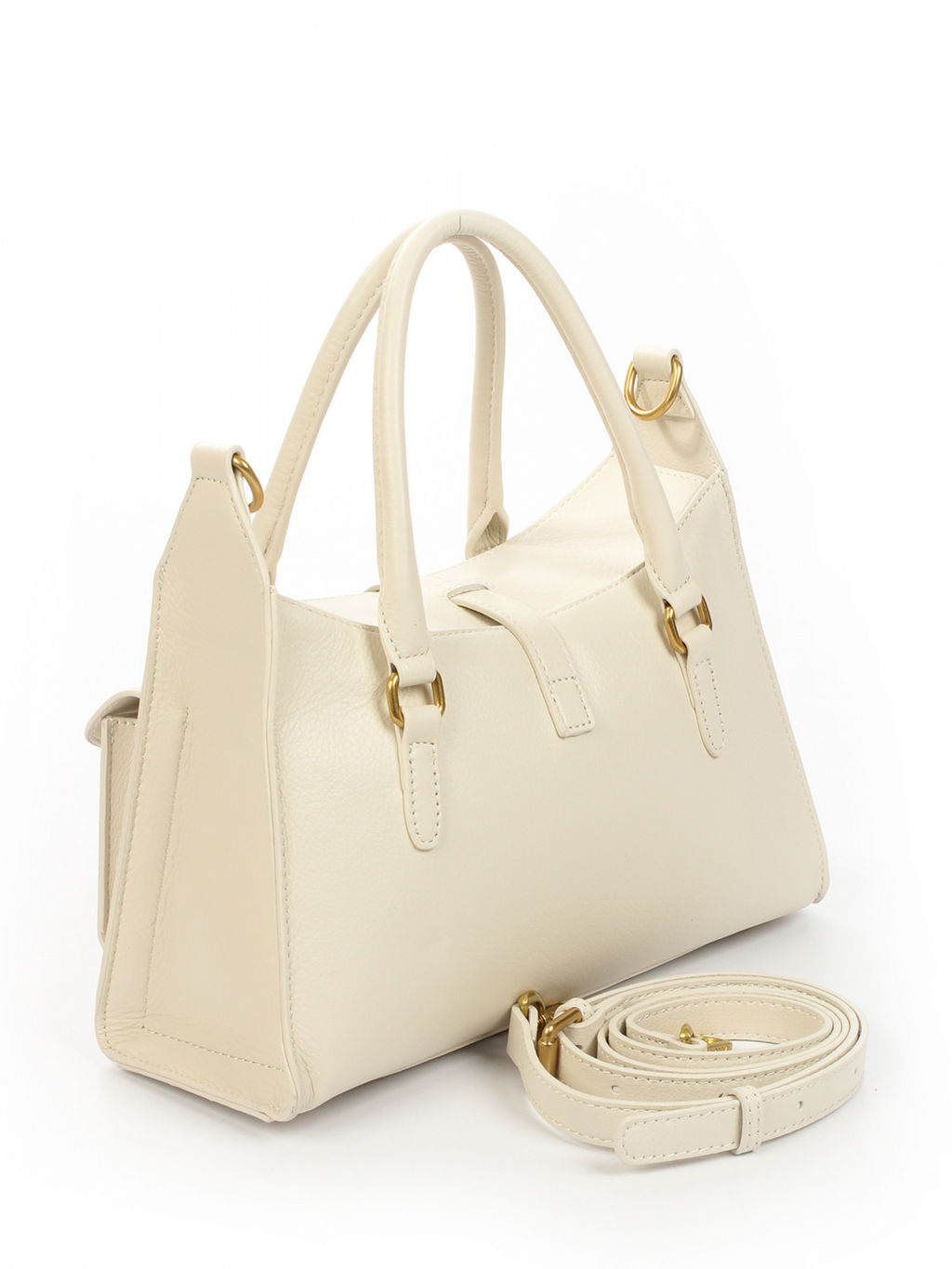 LACCOMA сумка АМ2276-молочный натуральная кожа хлопок