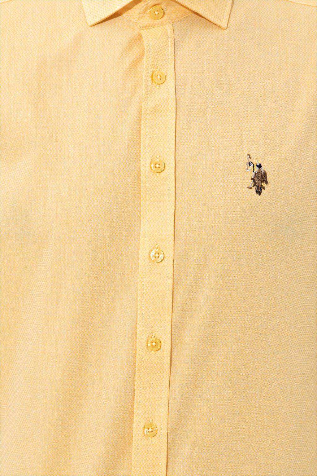 U. S. Polo Assn / Мужская светло-желтая рубашка с длинным рукавом - U.s. polo assn фото 6