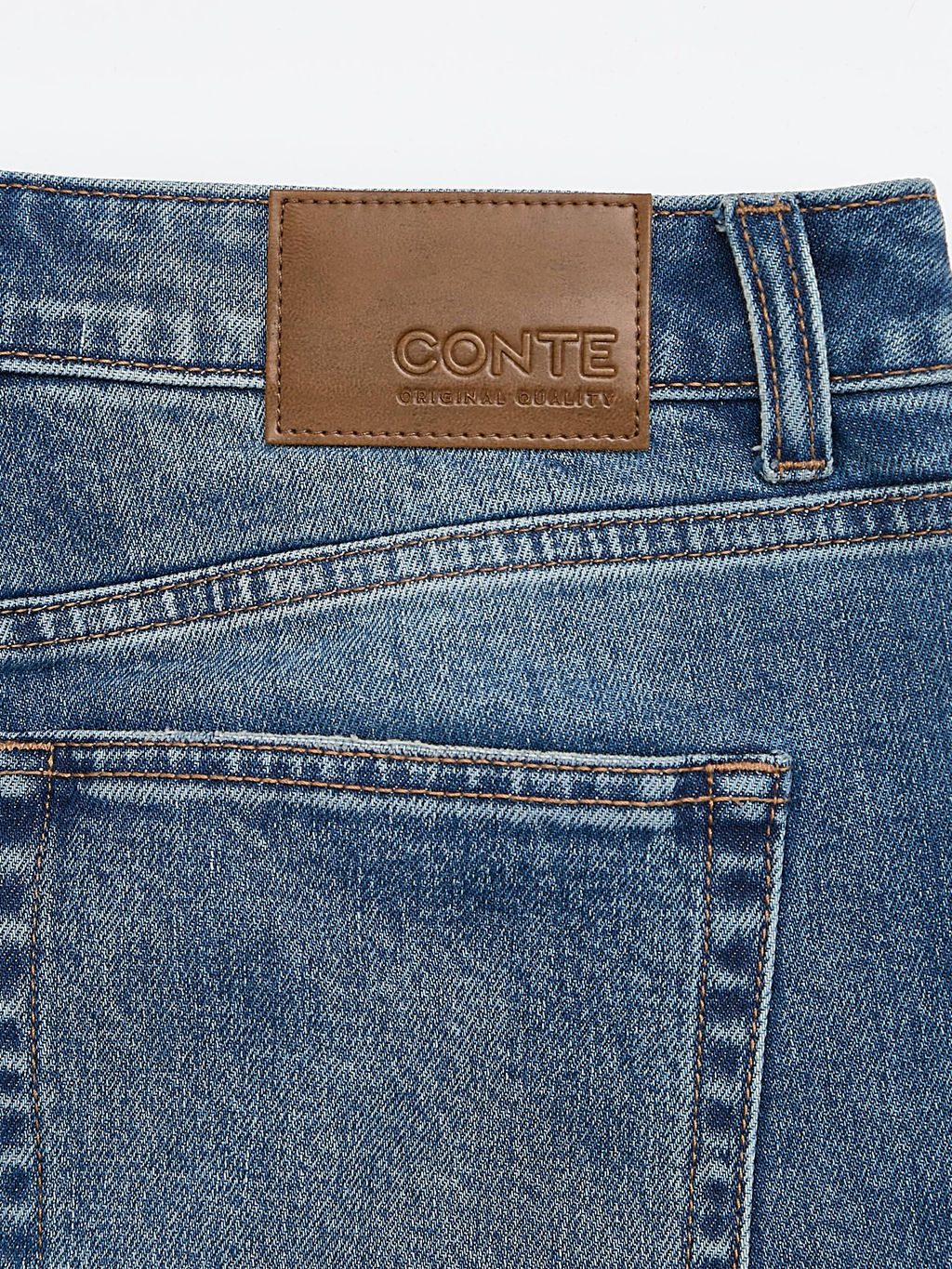 CONTE CON-737 Джинсы straight из eco-friendly денима с эффектом потёртостей blue - Conte elegant фото 10