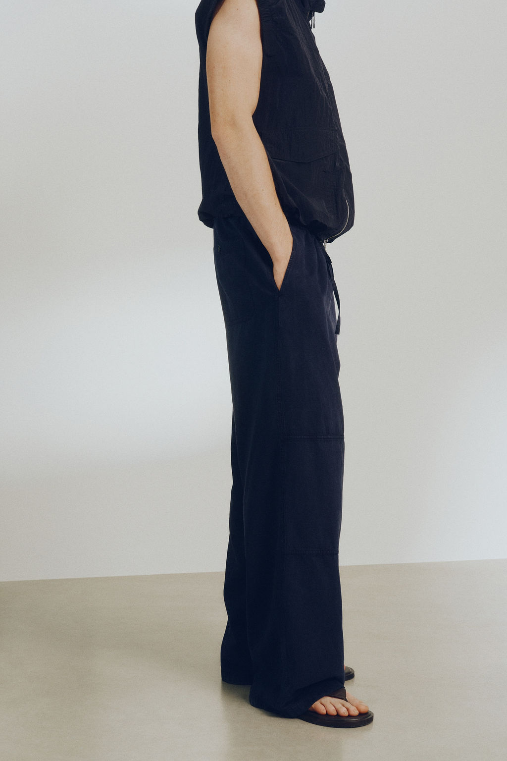 Pantal?n en mezcla de lino Loose Fit - H&m фото 6