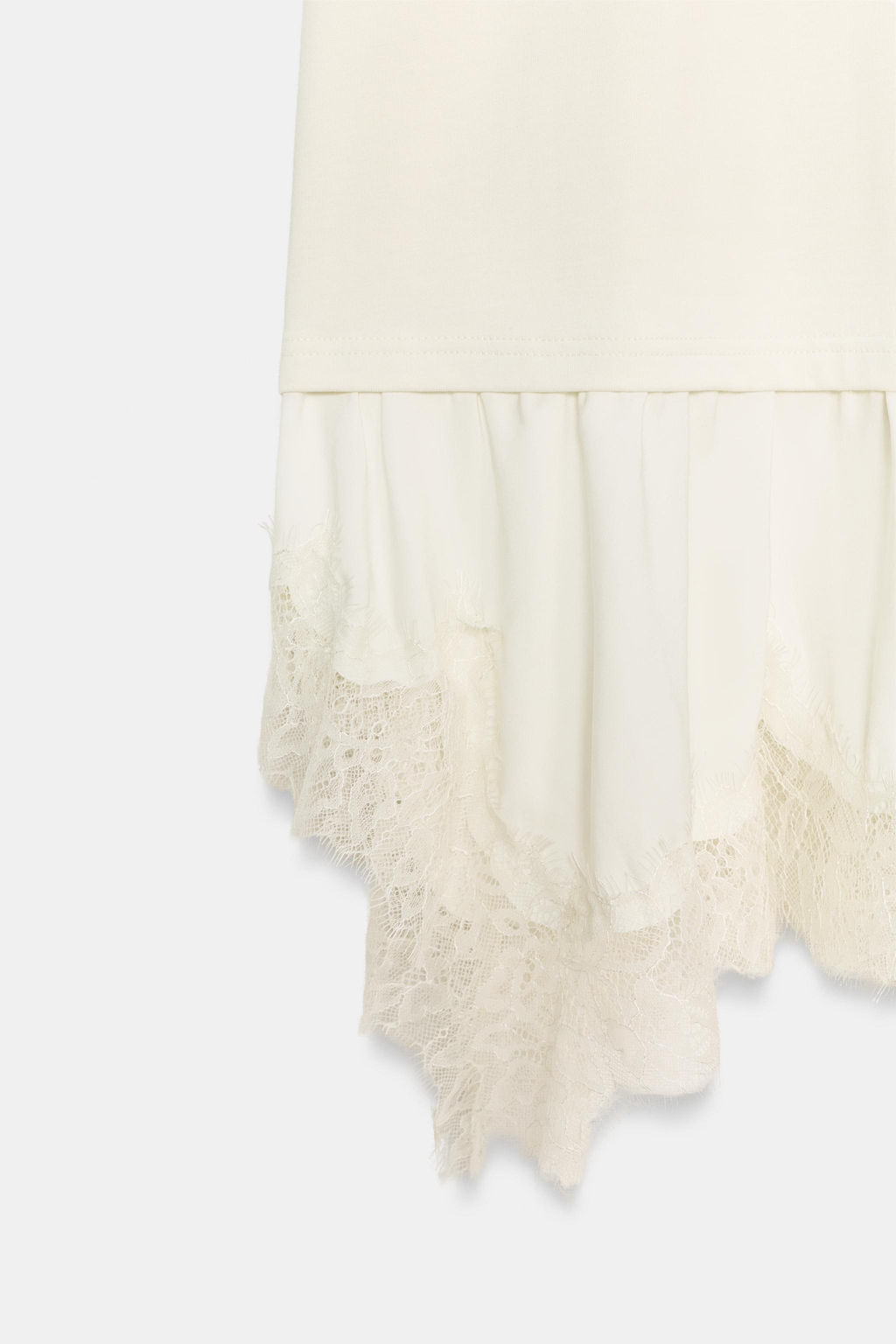 CAMISETA COMBINADA ENCAJE / Crudo - Zara фото 7