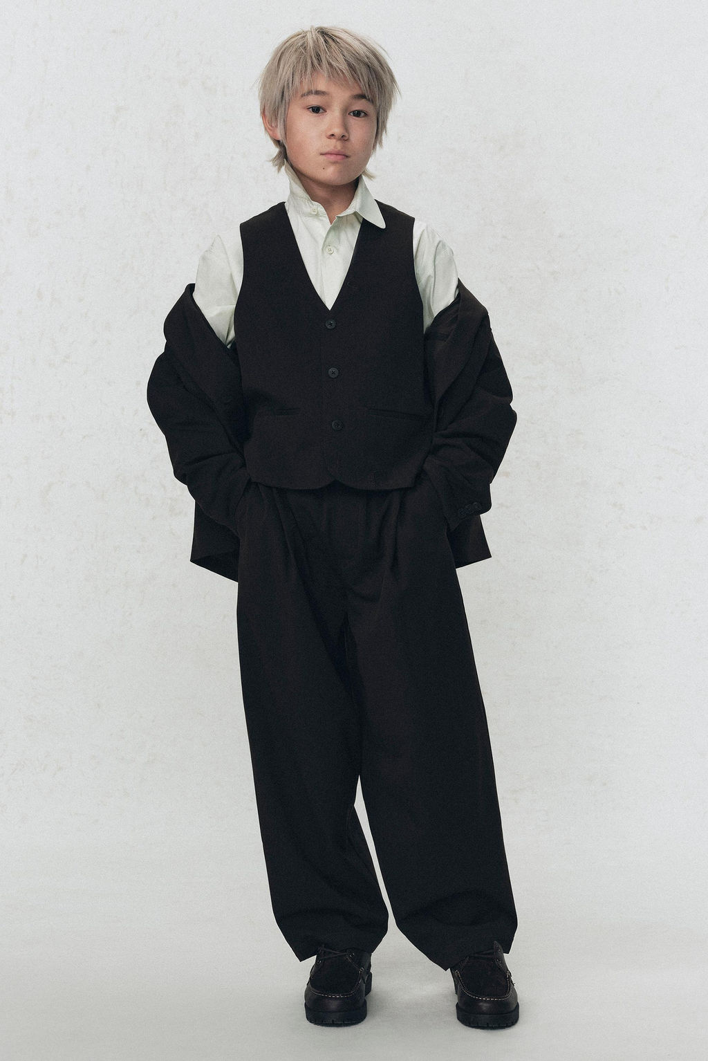 PANTAL?N TRAJE SOSHIOTSUKI x ZARA / Marr?n / Topo  фото 2