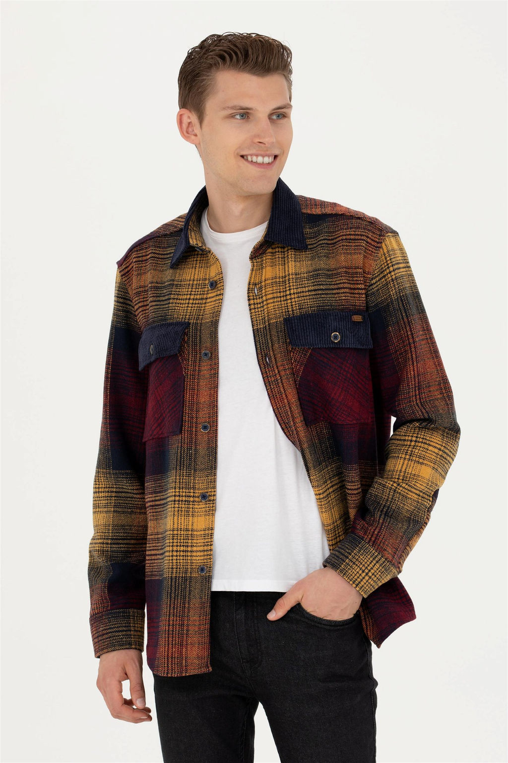 Мужская рубашка светло-хаки с длинным рукавом Неожиданная скидка в корзине