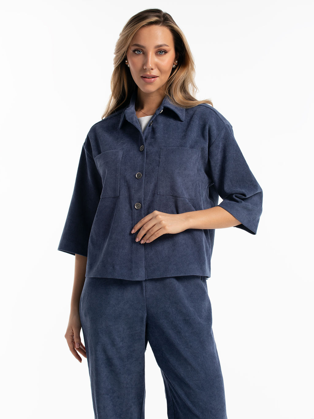 Жакет вельветовый индиго - Odis фото 6