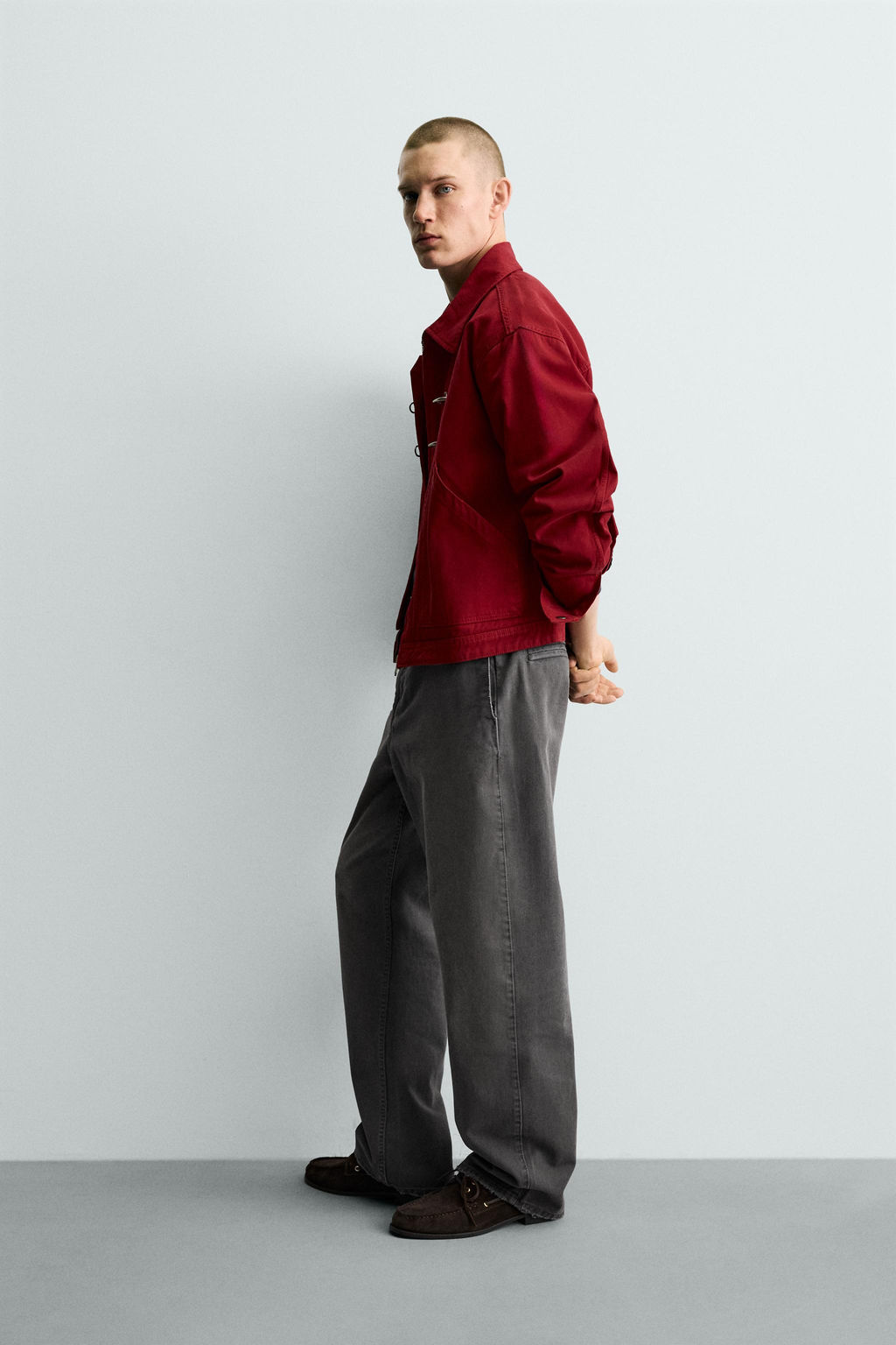 PANTAL?N CHINO RELAXED FIT LAVADO / Gris - Zara фото 4