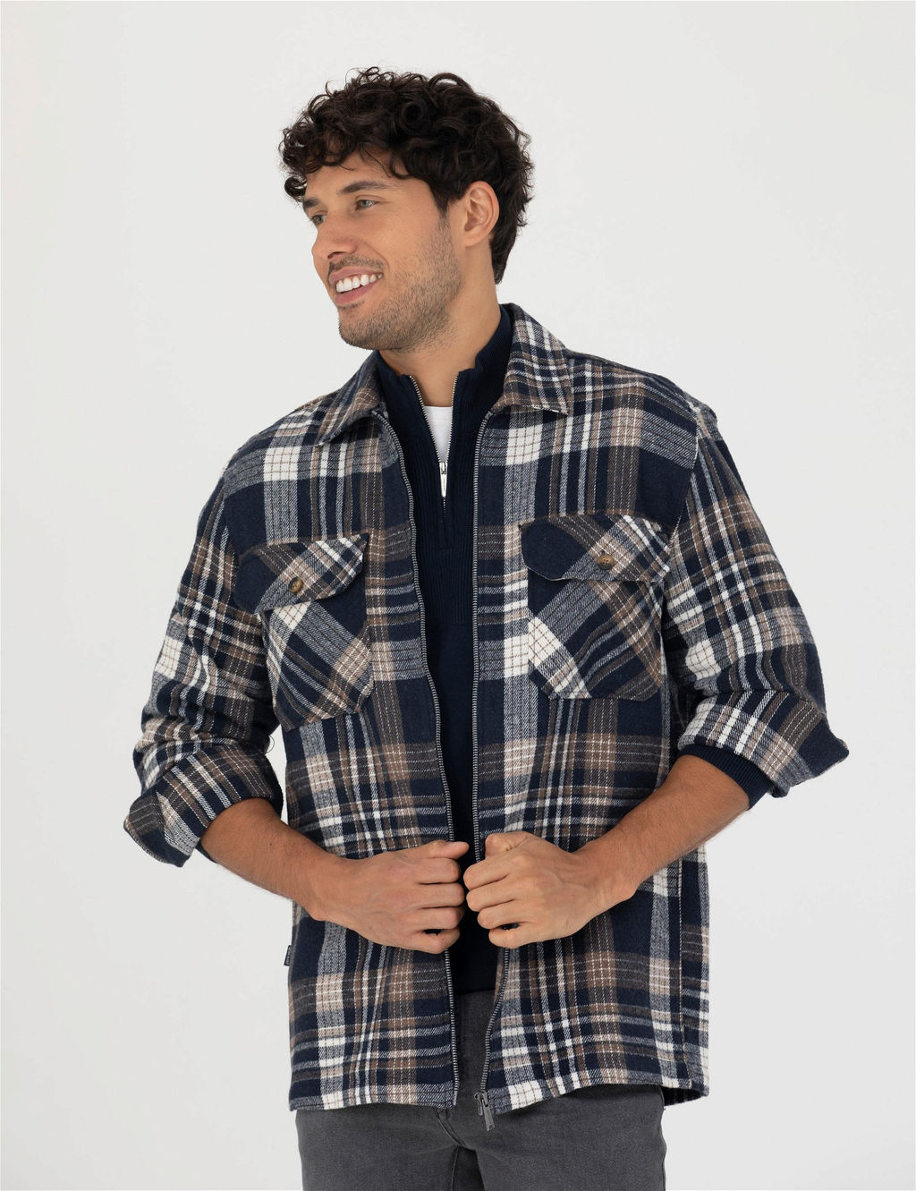 Lacivert Comfort Fit G_mlek Ceket