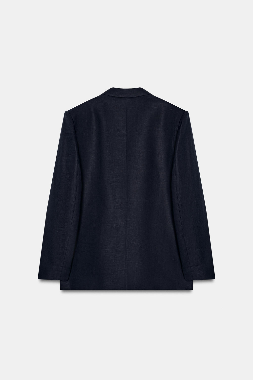 BLAZER CRUZADA CON LINO MANGA REMANGADA / Marino - Zara фото 5