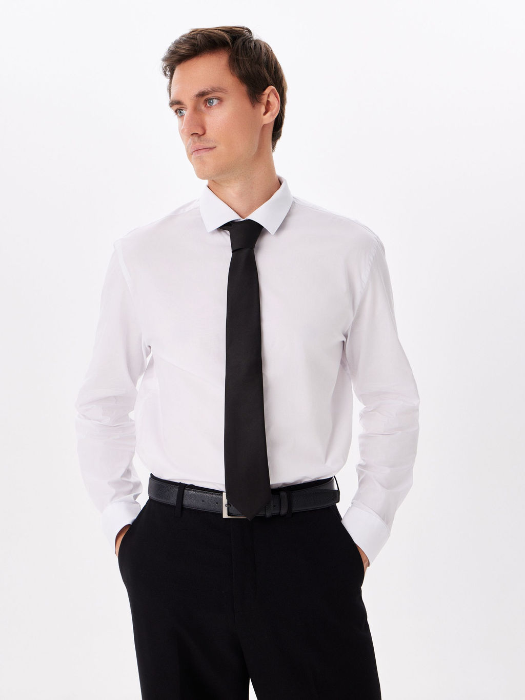 Сорочка мужская длинный рукав GREG 100/237/WH/ZVN STRETCH