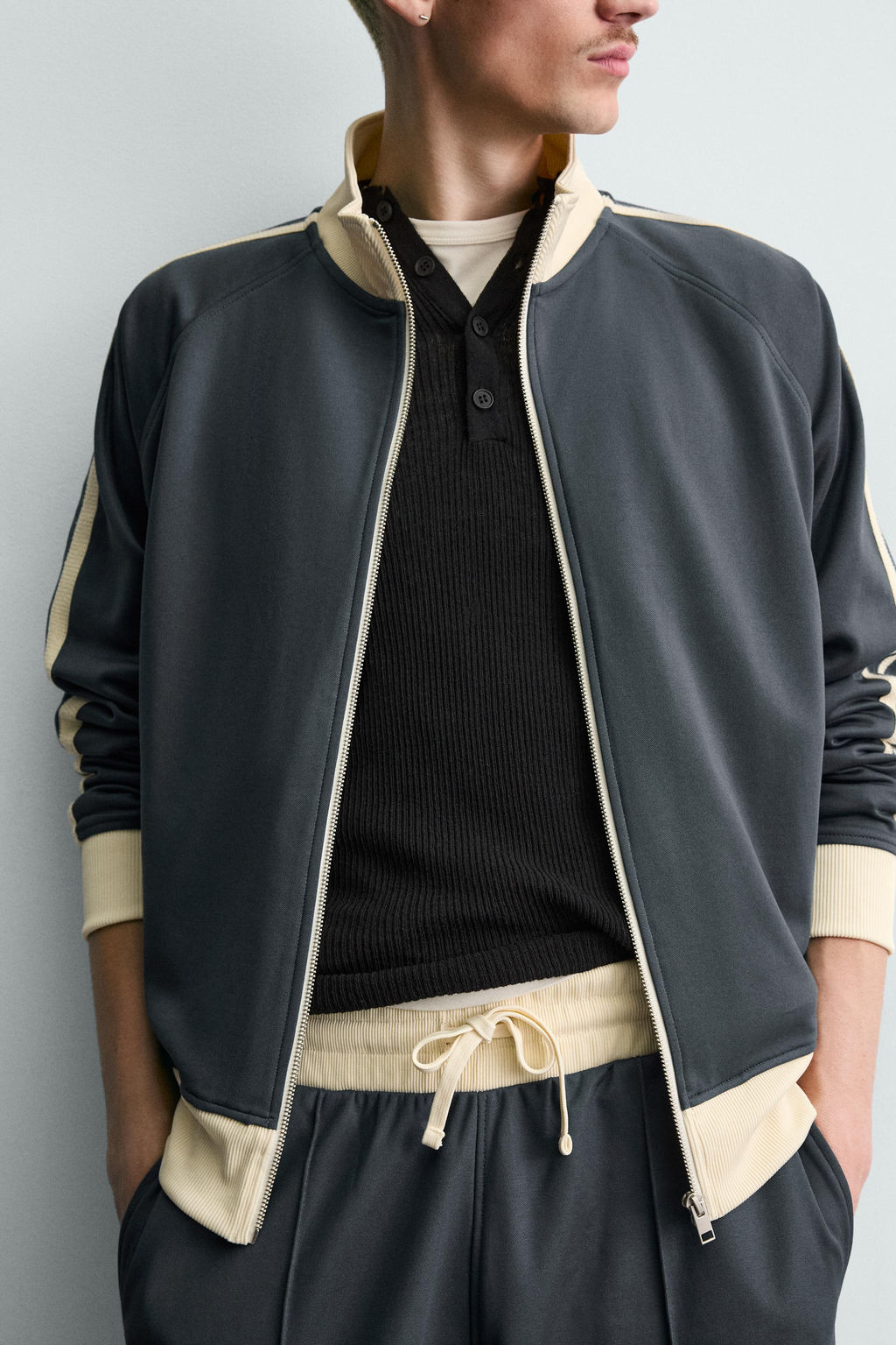 ZIP-UP SWEATSHIRT WITH STRIPES - Zara фото 13