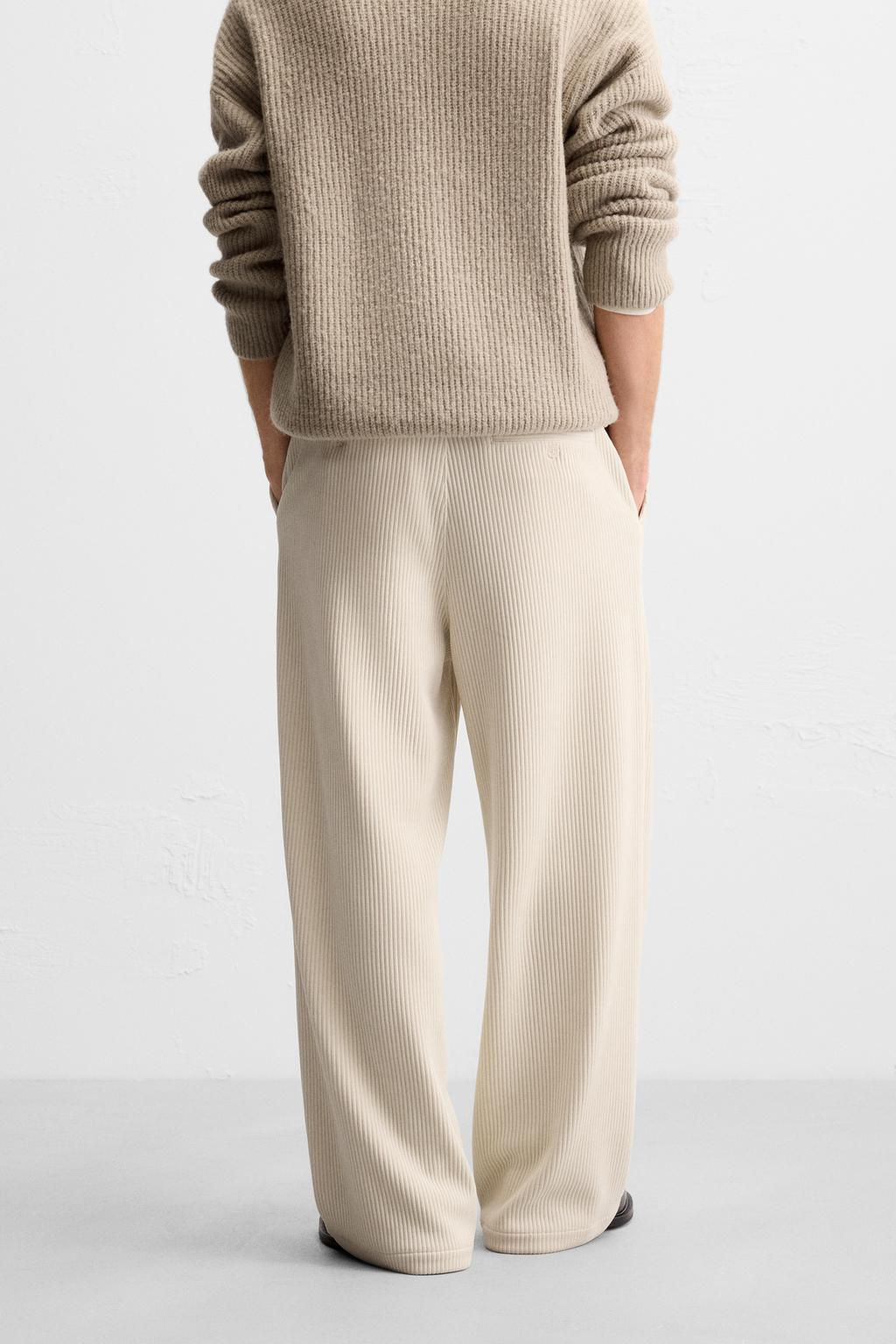 WIDE-LEG CORDUROY TROUSERS - Zara фото 3
