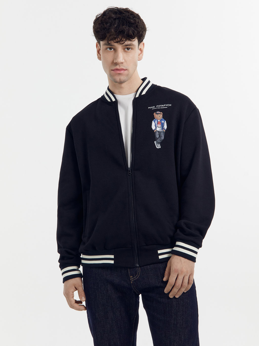 Толстовка мужская черная с печатью черный +печать 121187/1 - Mark formelle фото 4