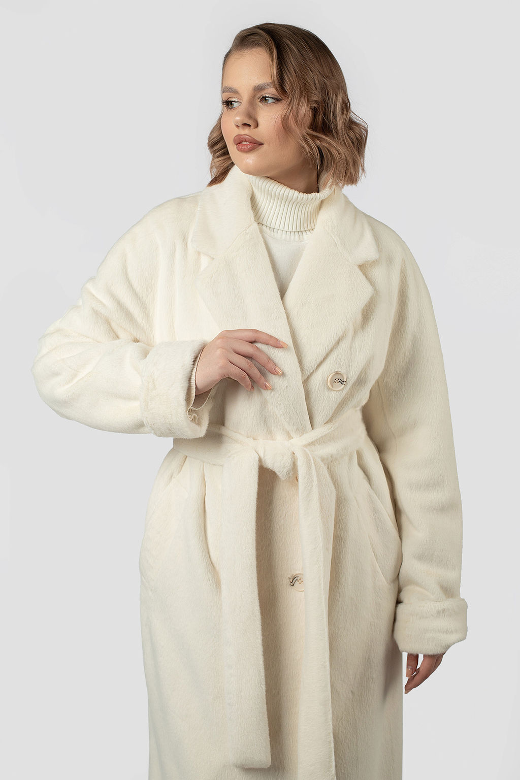 01-12078 Пальто женское демисезонное (пояс) - El podio фото 5