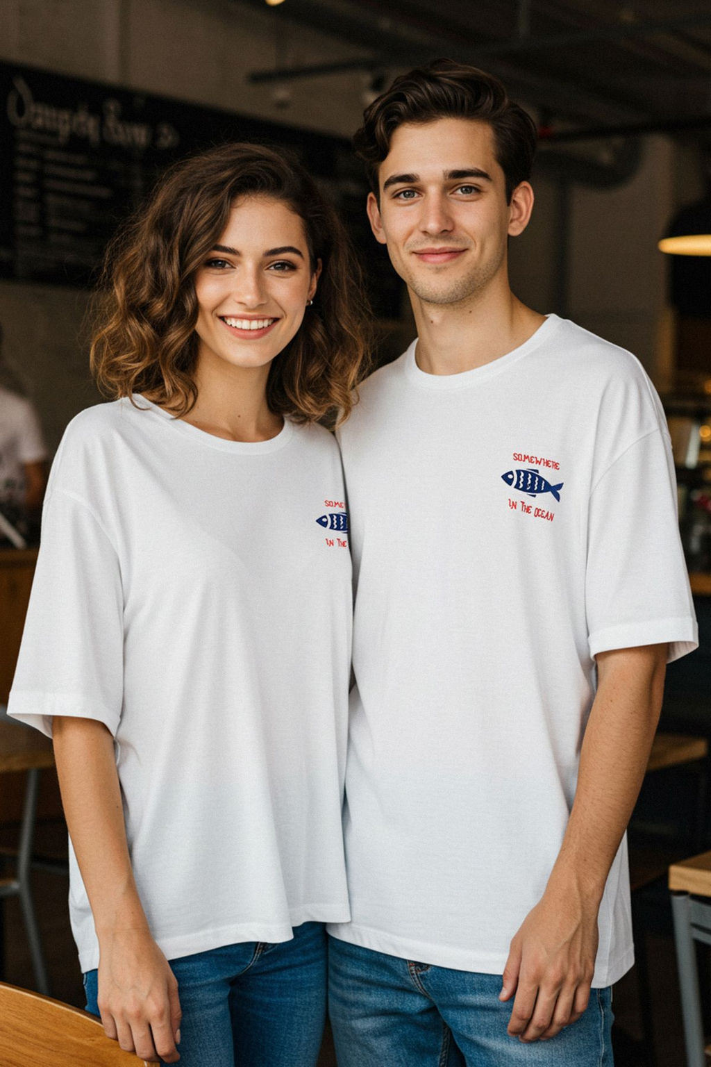 Ekru Oversize/Genis Kesim %100 T-Shirt TMNSS22TS0318