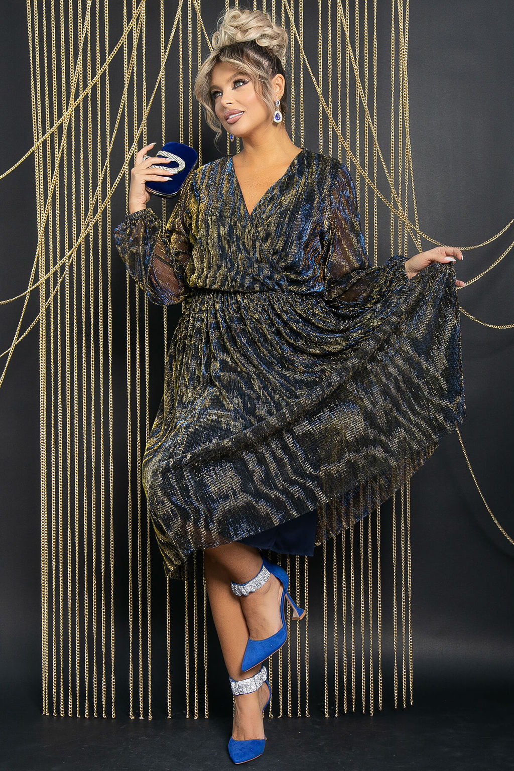 Платье Млечный путь (сине-золотое) П11715 - Lt collection фото 5