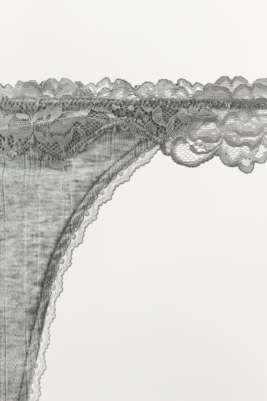 TANGA POINTELLE ENCAJE / Gris