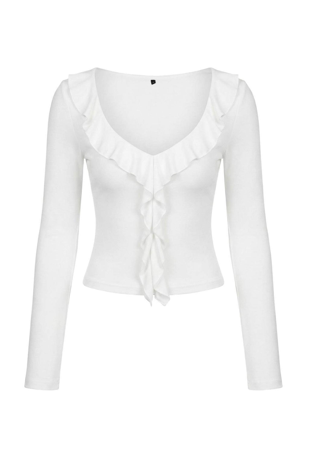 Ekru F?rf?rl? Fitted/Vucuda Oturan Orme Bluz TWOAW26BZ00287