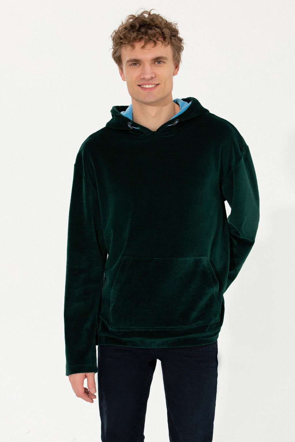 U. S. Polo Assn Мужская зеленая комфортная толстовка с капюшоном - U.s. polo assn фото 13