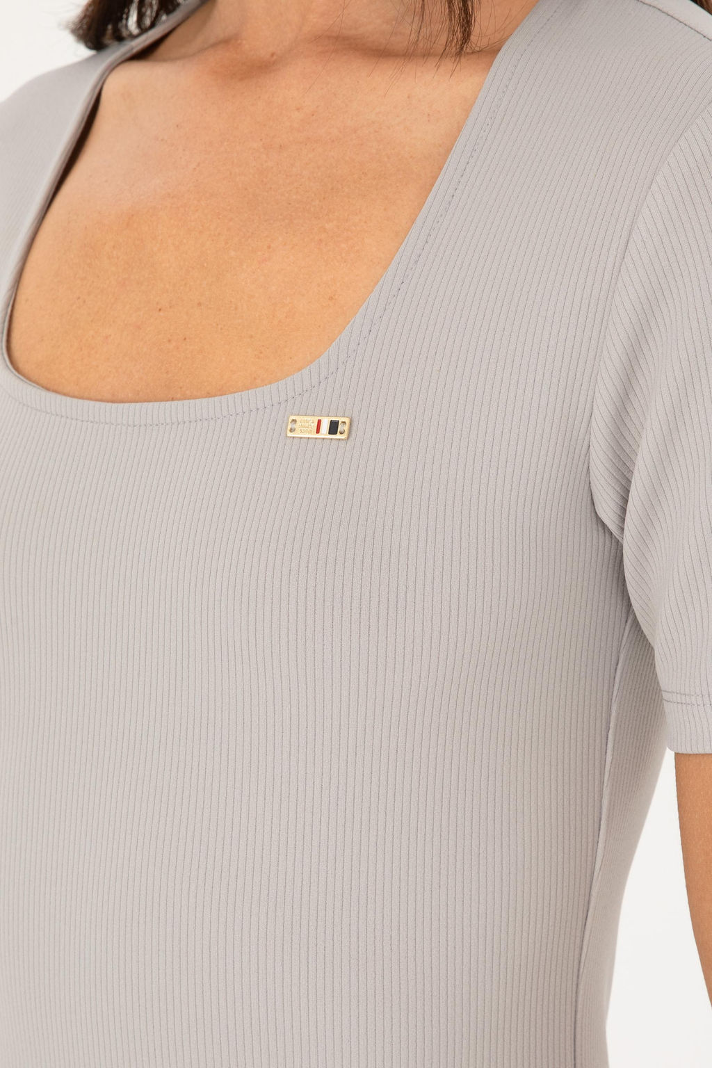 U. S. Polo Assn / Женская серая меланжевая футболка - U.s. polo assn фото 7