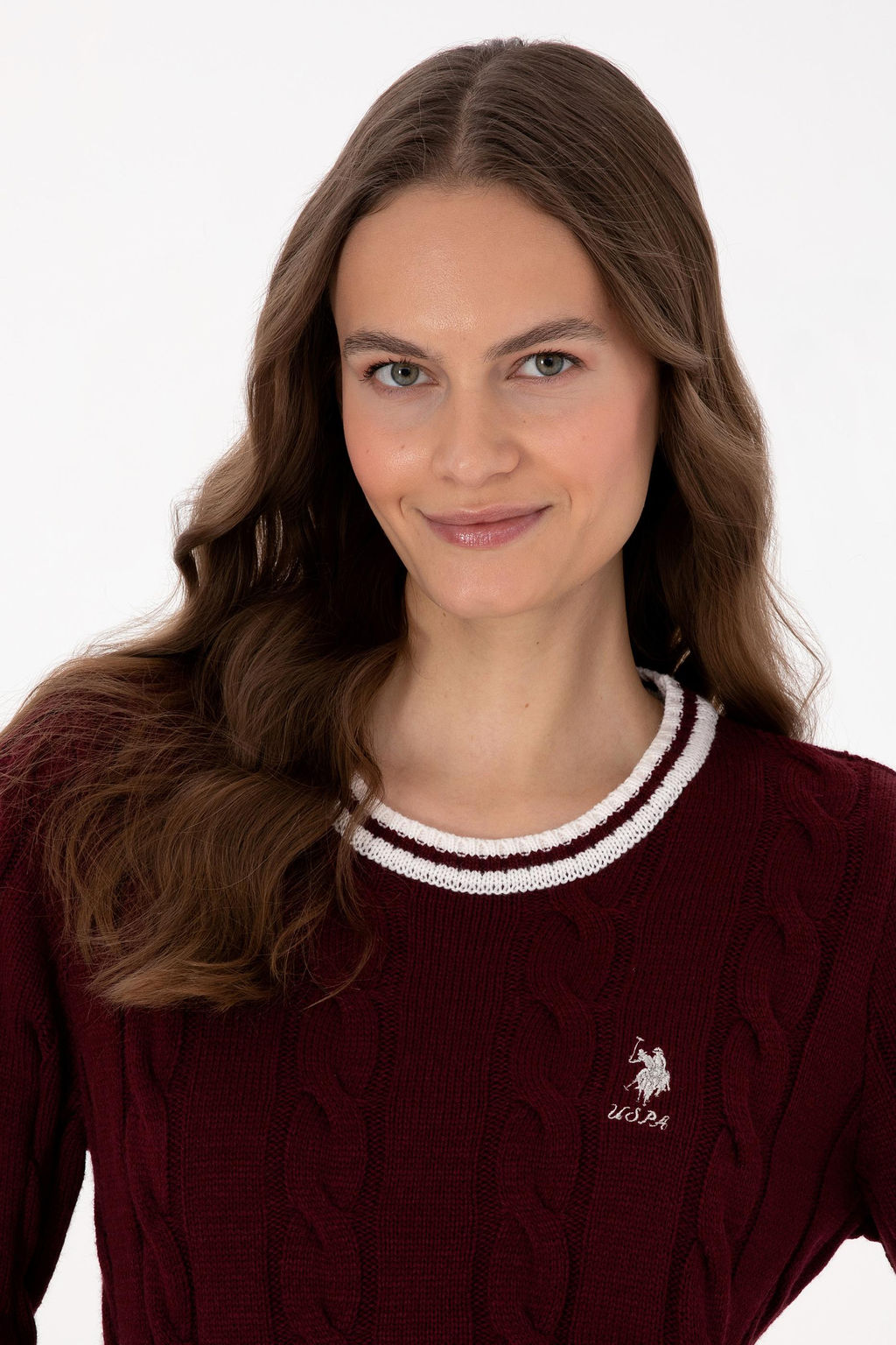 Kad_n Bordo Bisiklet Yaka Kazak - U.s. polo assn фото 2