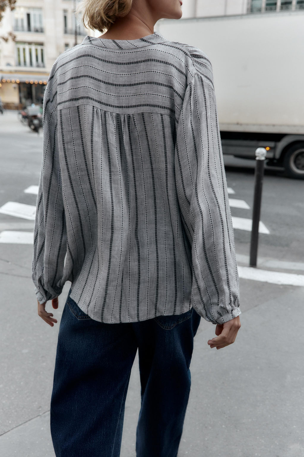 WOVEN STRIPED BLOUSE - Zara фото 4