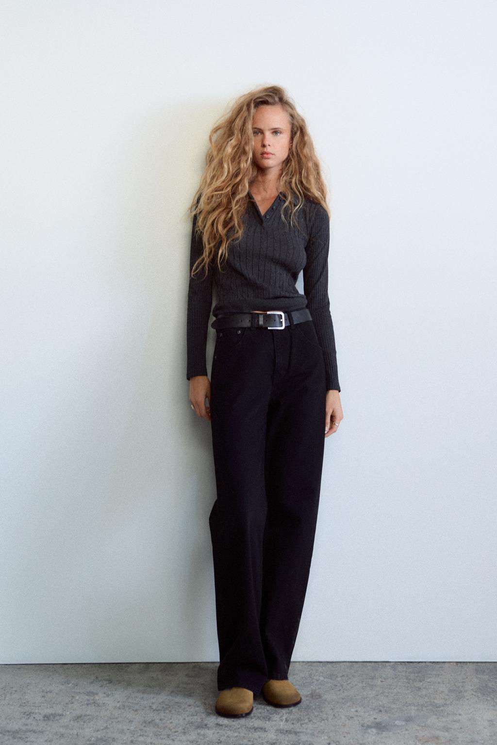 CABLE-KNIT POLO TOP - Zara фото 2