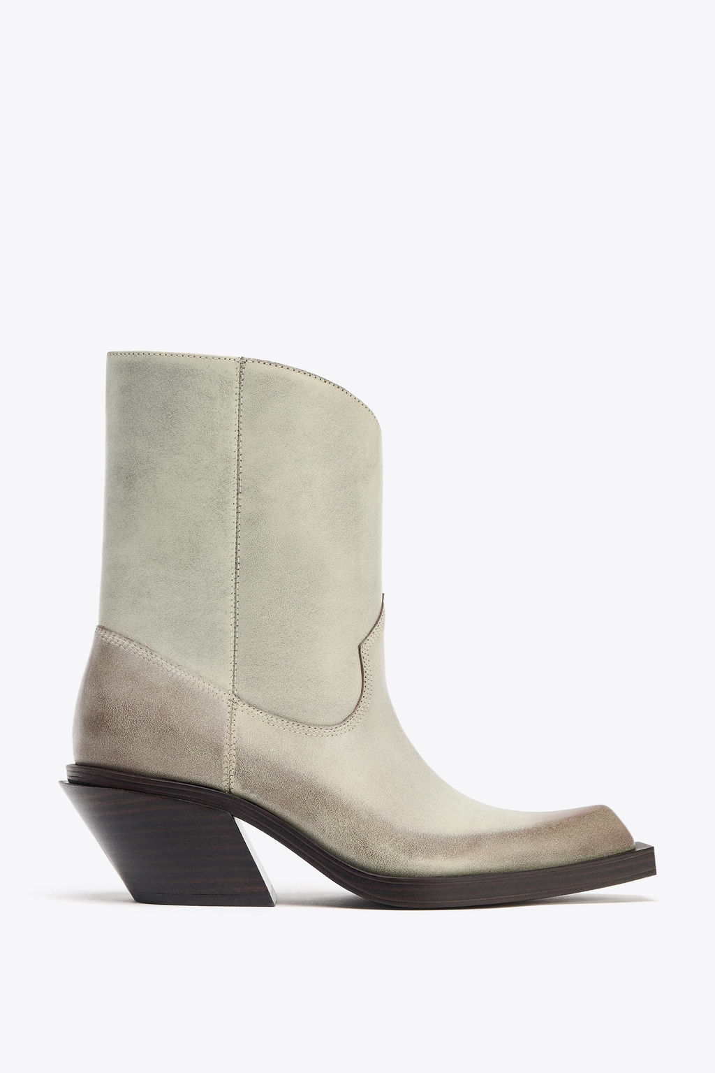 LEATHER COWBOY ANKLE BOOTS
