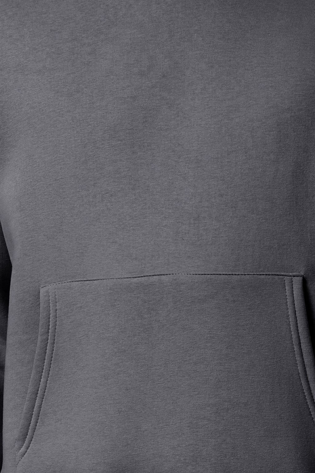 Antrasit Oversize/Genis Kesim S?rt? Nak?s Detayl? Kapusonlu Sweatshirt TMNAW25SW00142