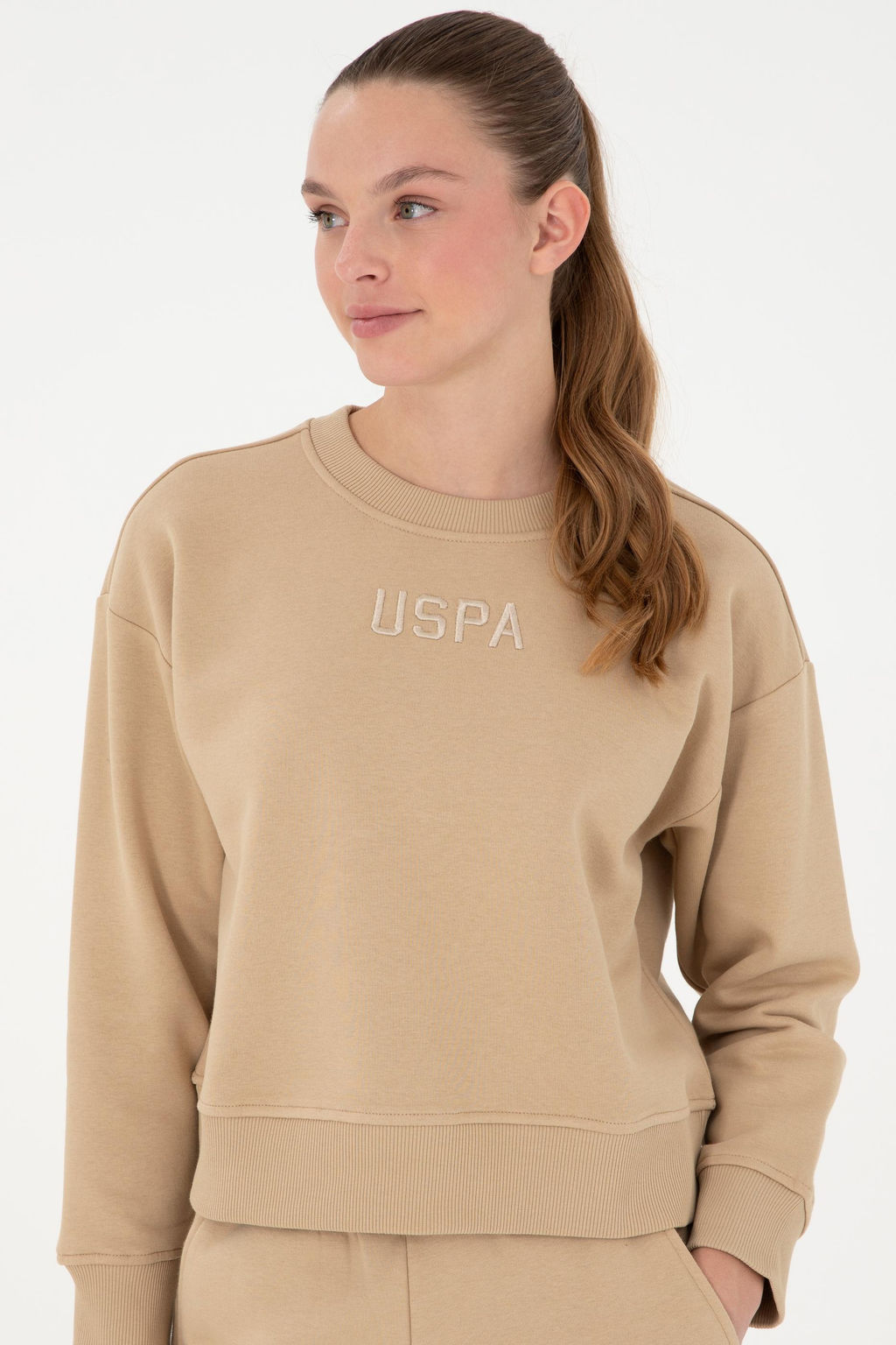 Женский свитшот песочного цвета - U.s. polo assn фото 3