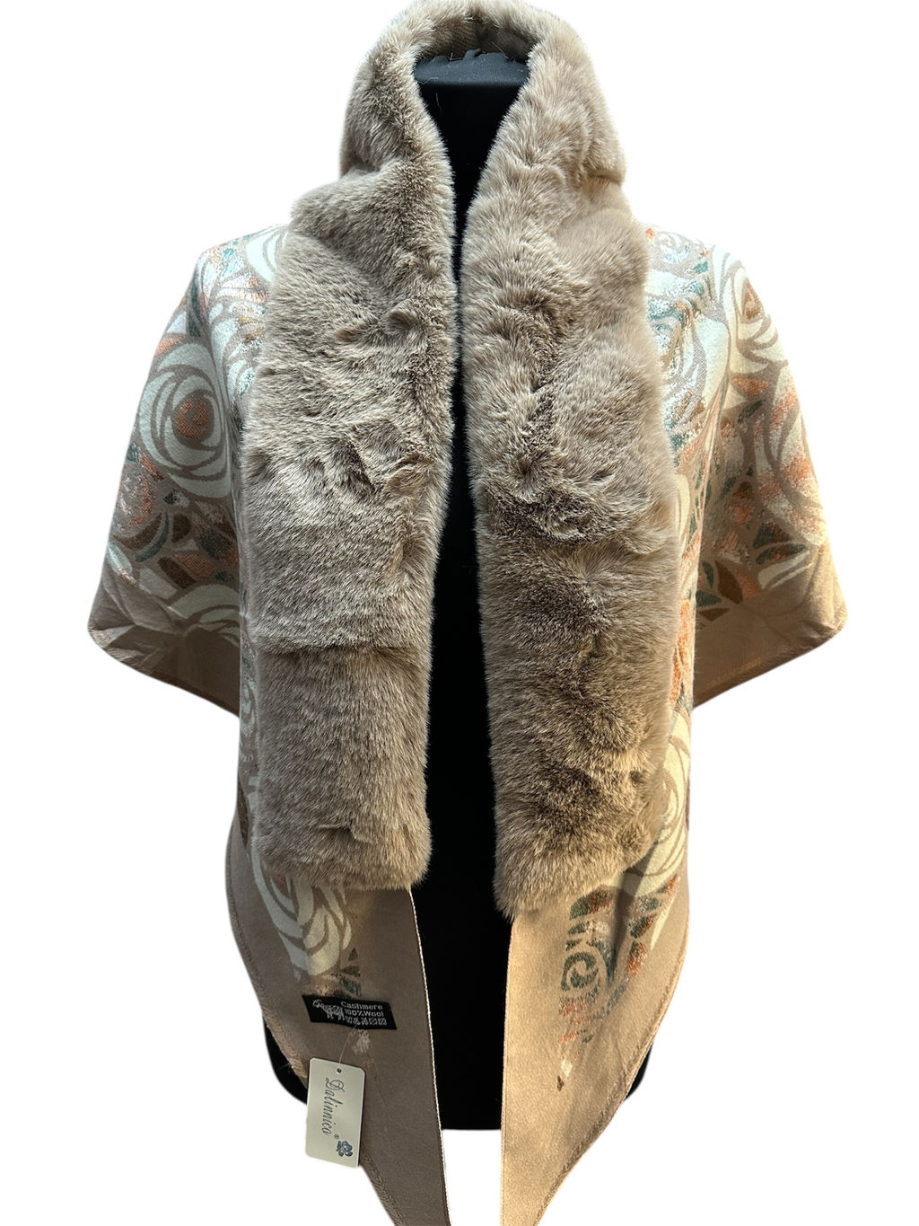 Платок-накидка с мехом