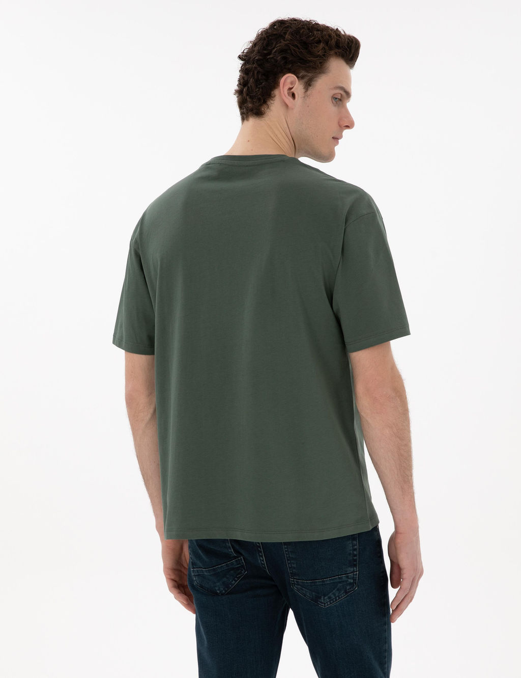 Koyu Ye_il Comfort Fit Basic Ti__rt - Pierre cardin фото 5