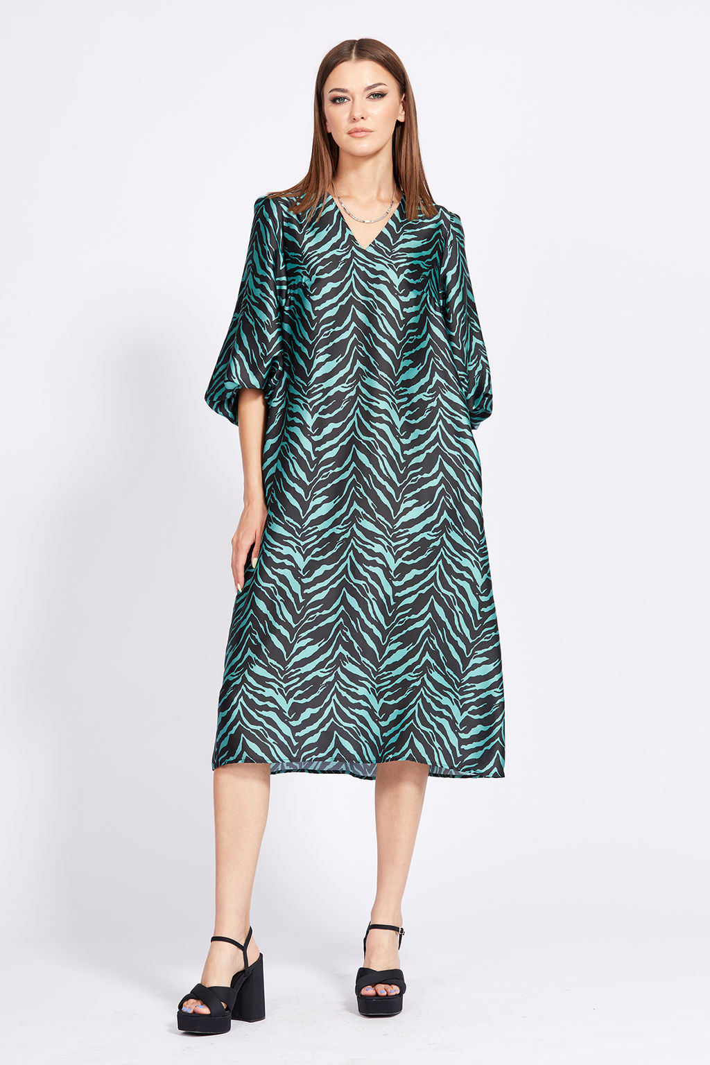 Платье 2286 изумруд с рисунком - Eola фото 6