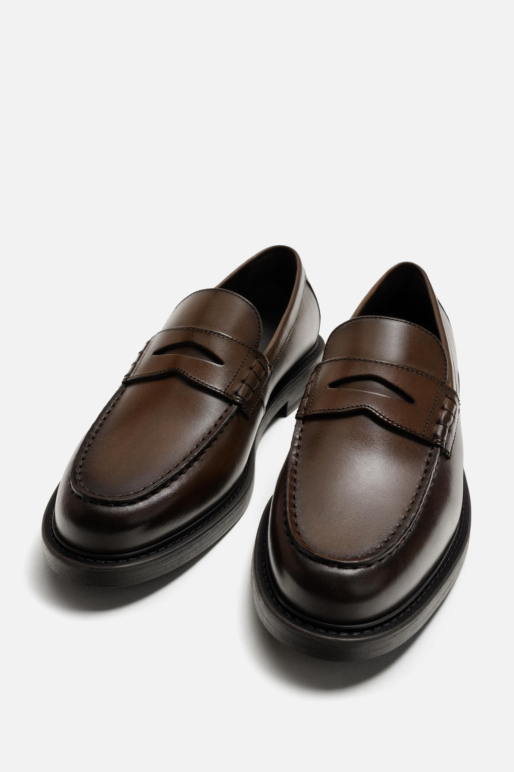 LEATHER PENNY LOAFERS - Zara фото 5