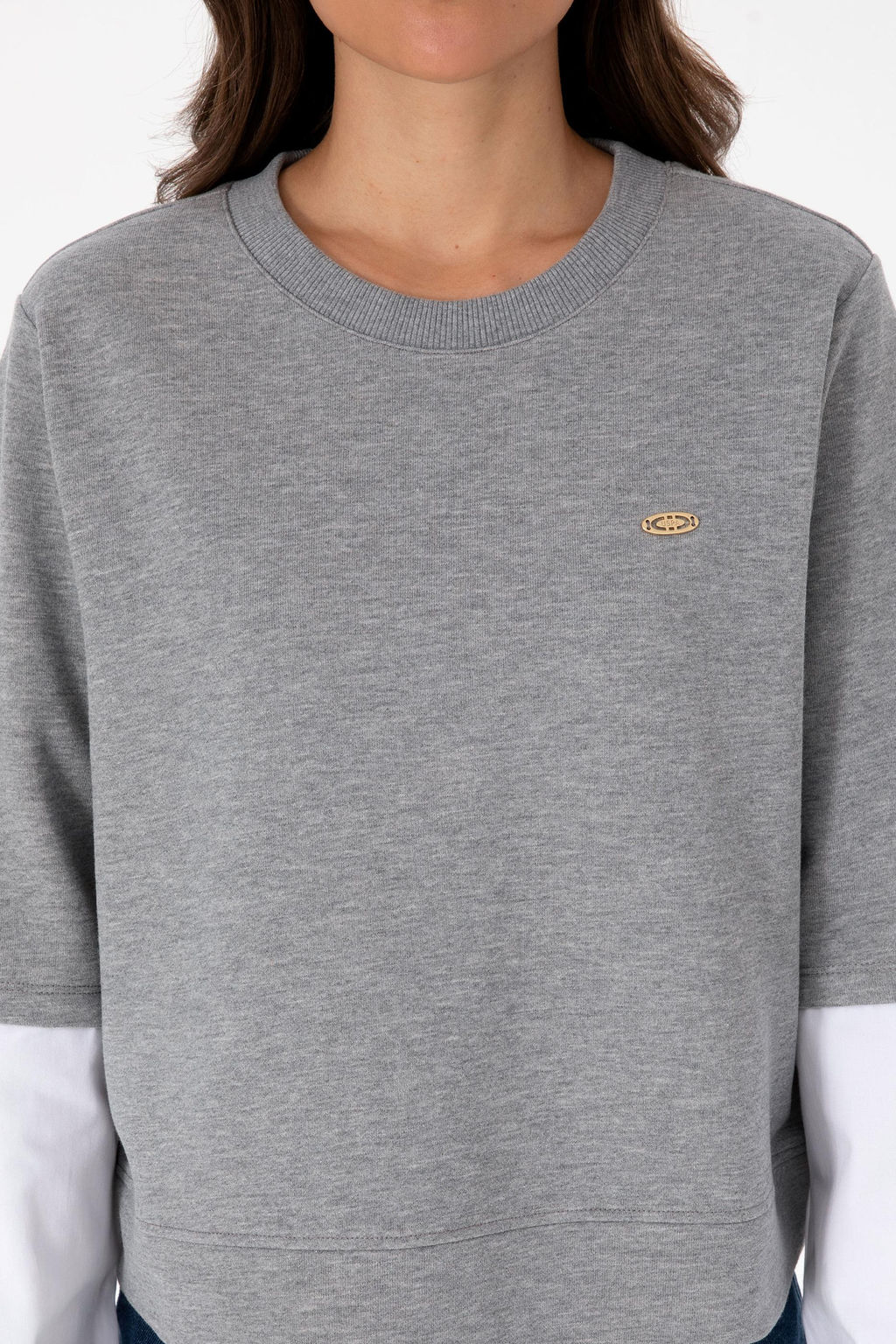 Kad_n Gri Melanj Sweatshirt Sepette S_rpriz _ndirim - U.s. polo assn фото 6