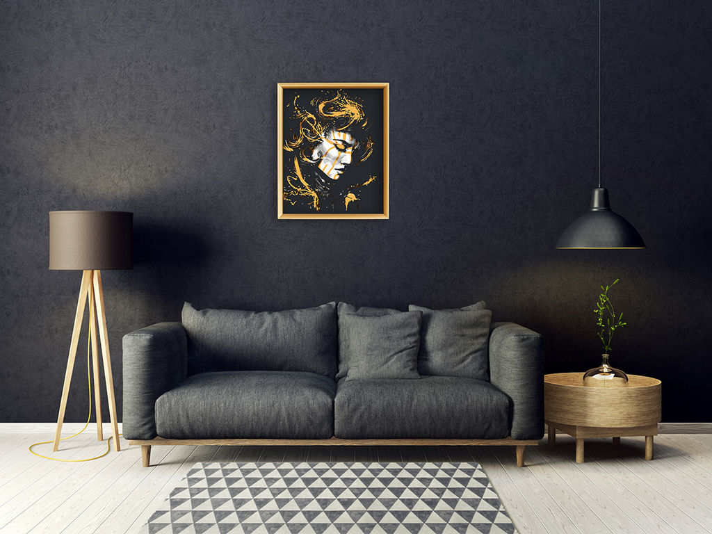 ФРЕЯ PNB/PLZ-133 Набор для раскрашивания по номерам ( с краской-металлик ) 50 х 40 см Воительница тьмы