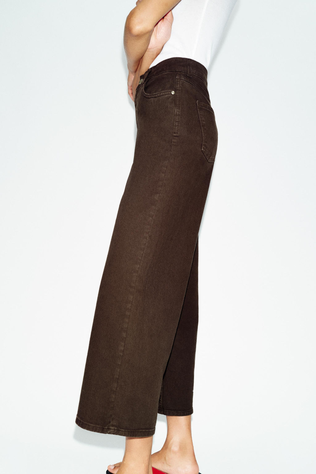 JEANS Z1975 CULOTTE TIRO ALTO COMFORT / Marr?n - Zara фото 8