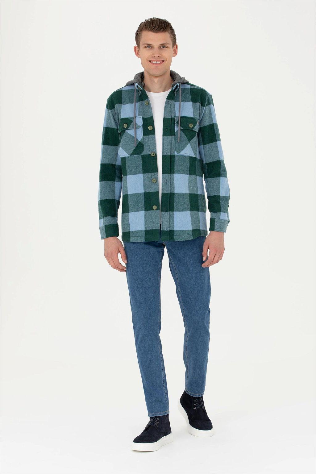 Мужская зеленая рубашка с длинным рукавом - U.s. polo assn фото 4