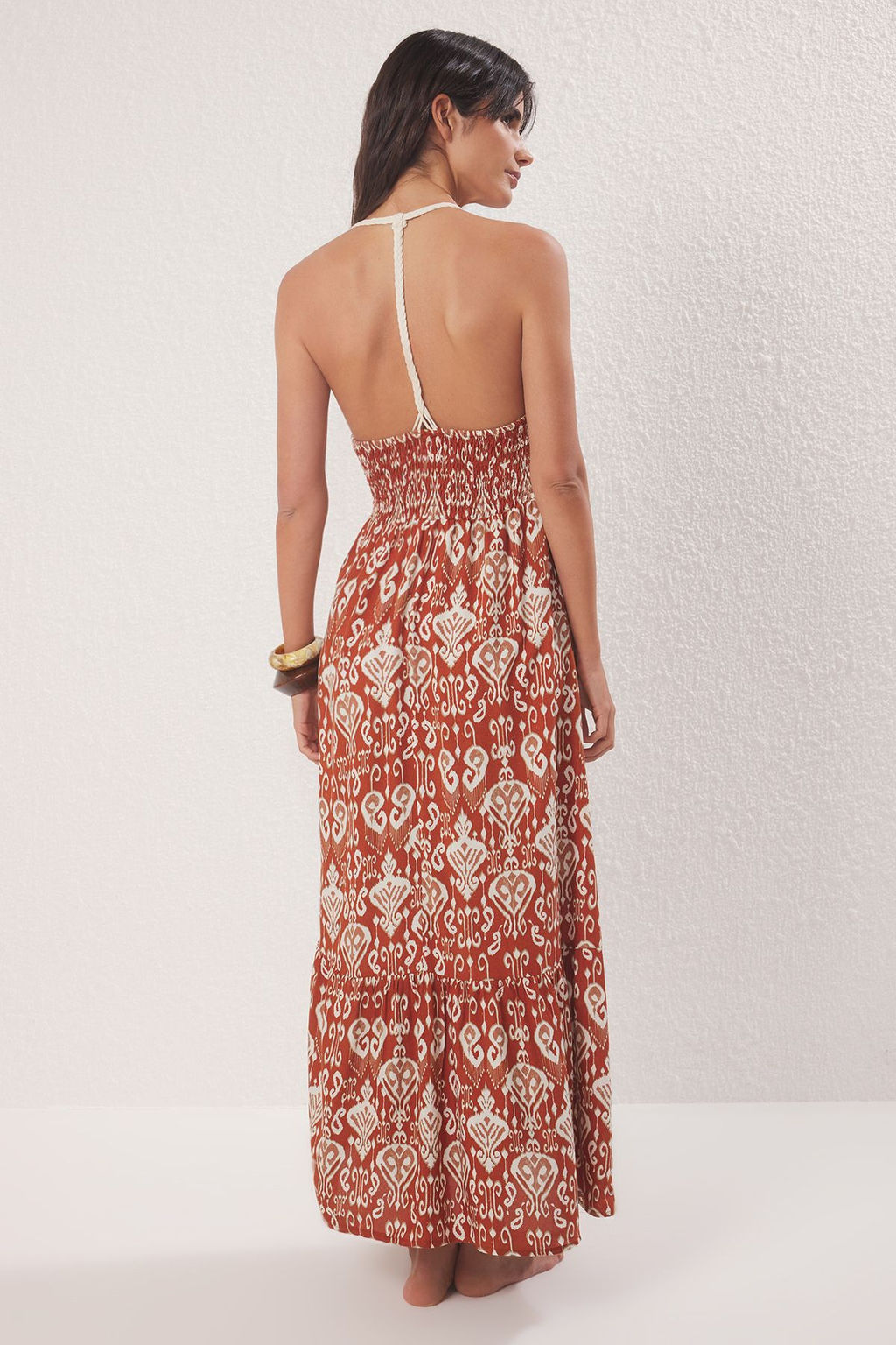 Trendyolmilla Haki Maxi Dokuma Plaj Elbise TBESS25EL00109