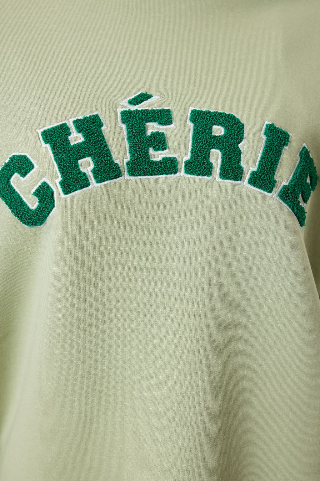 Mint Kal?n Ici Polarl? Slogan Nak?sl? Oversize/Rahat Kesim Orme Sweatshirt TWOAW25SW00030