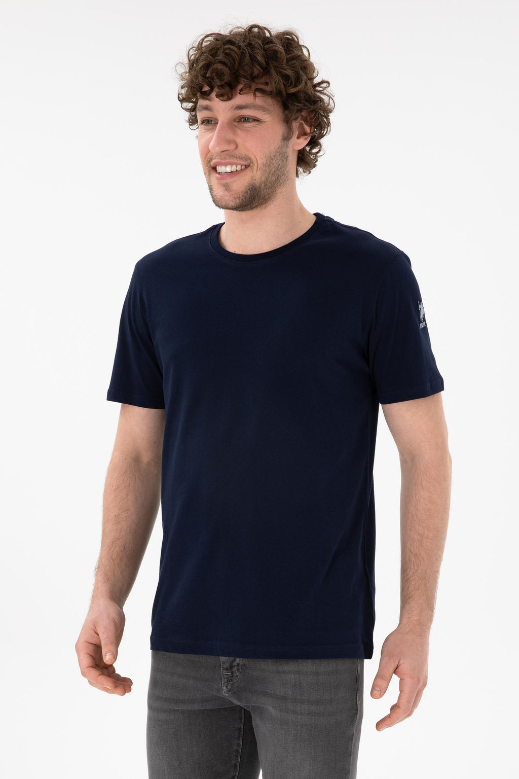 Erkek Regular Fit Bisiklet Yaka Lacivert Basic Ti__rt Sepette S_rpriz _ndirim - U.s. polo assn фото 2