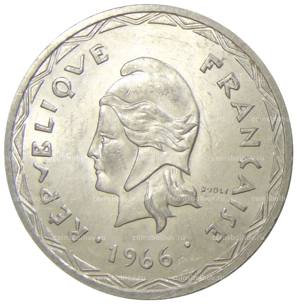 Монета 100 франков 1966 года Новые Гебриды