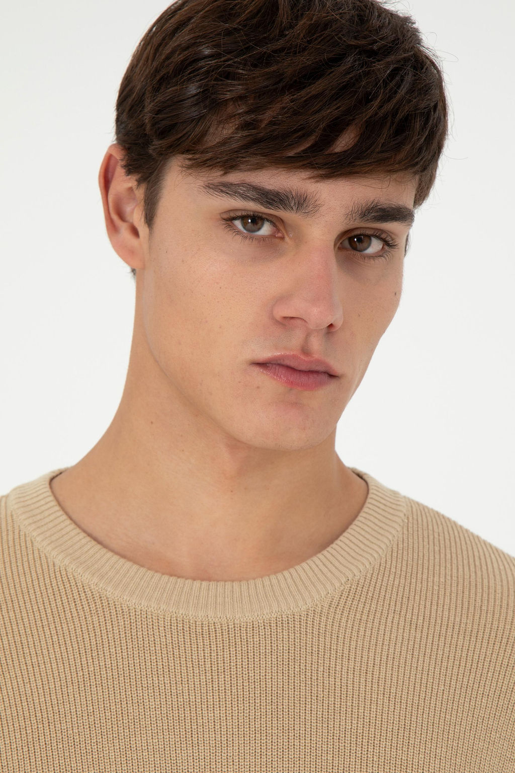 Erkek Regular Fit Bisiklet Yaka Kum Basic Kazak - U.s. polo assn фото 2